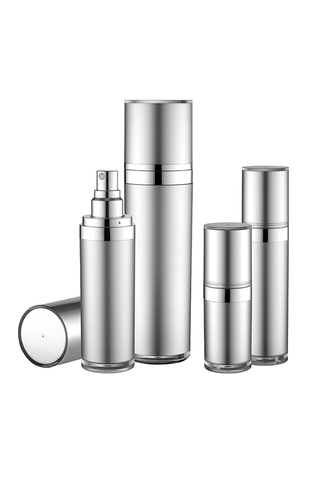 Popular design  acrylic beautiful double wall tapered series plastic cosmetic lotion bottle