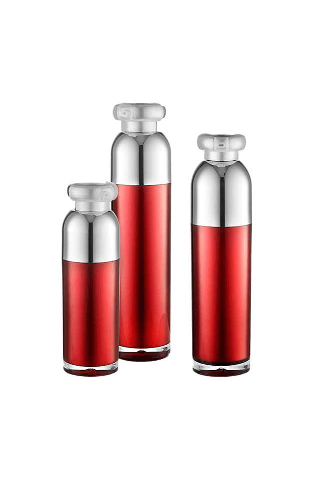 luxury red cosmetic airless bottle for cosmetic packaging