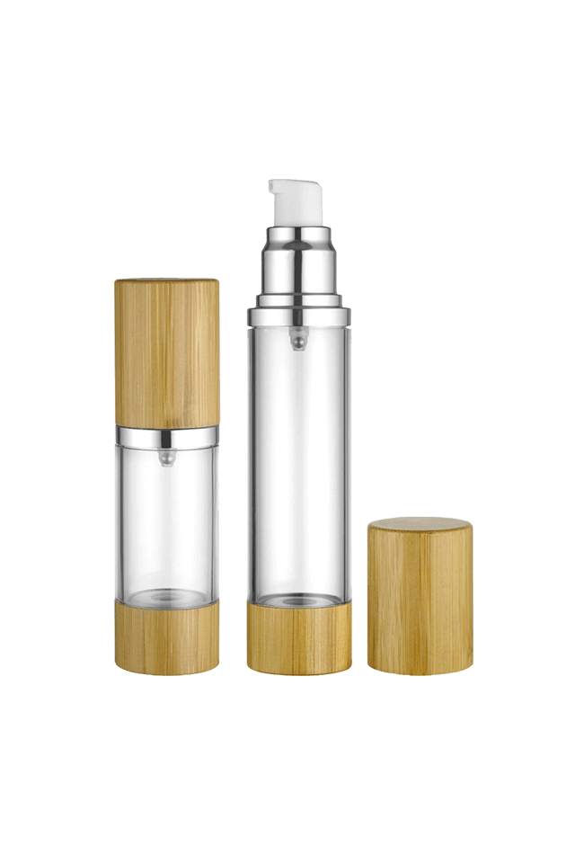 Wooden high-end airless bottle bamboo cosmetics