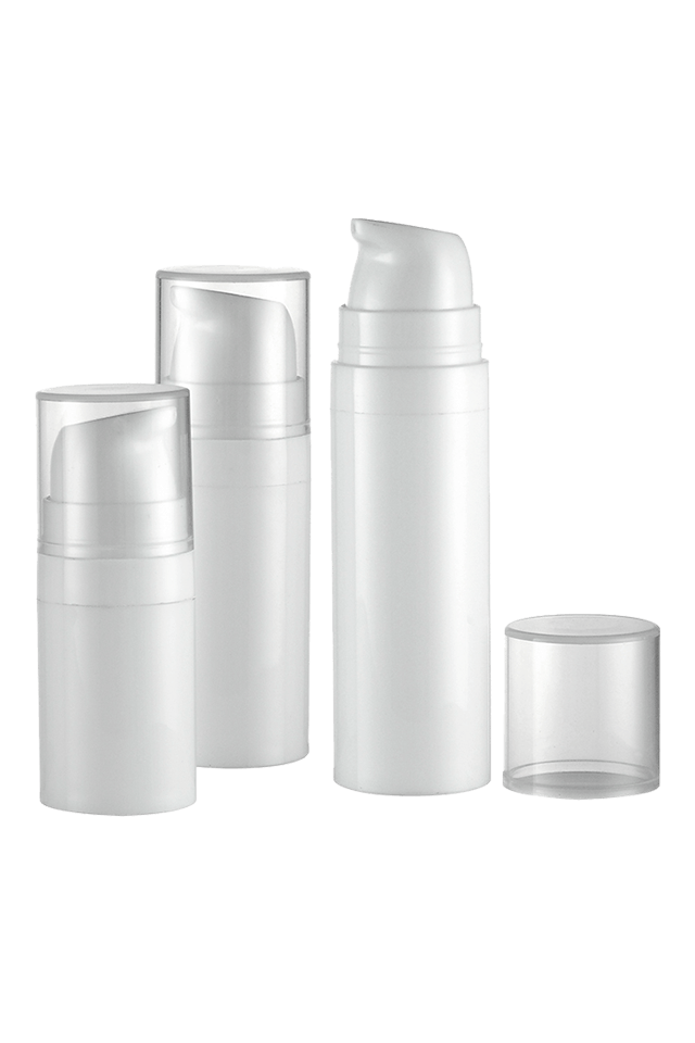 High level round airless bottle white airless bottle 5ml 10ml 15ml airless bottle