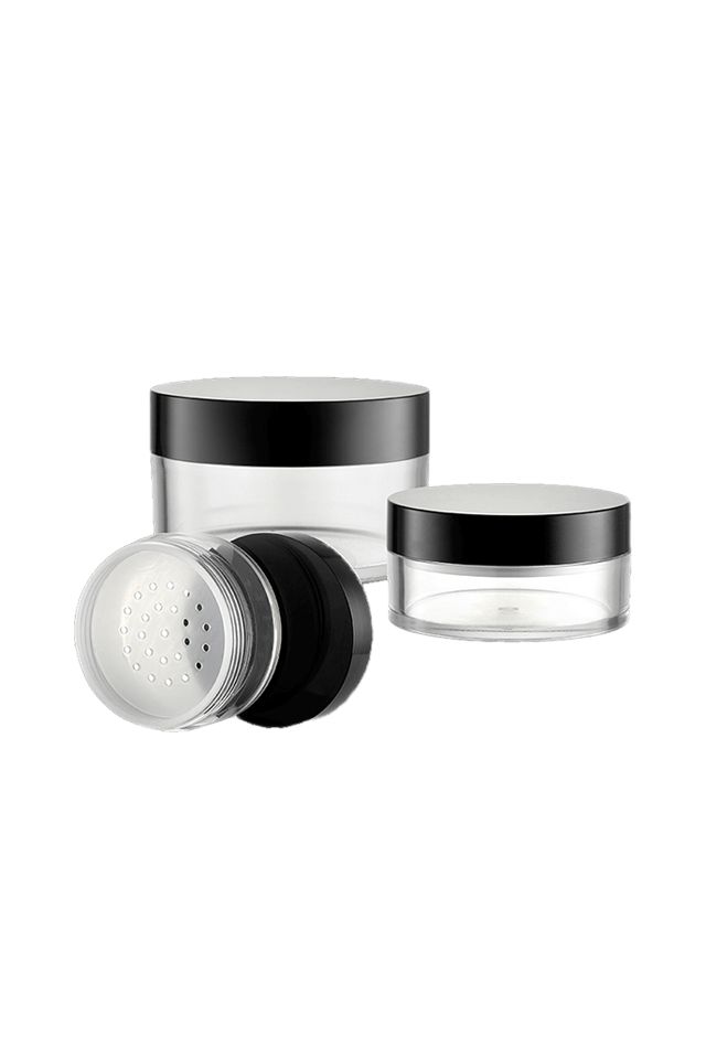 plastic loose powder jar with sifter