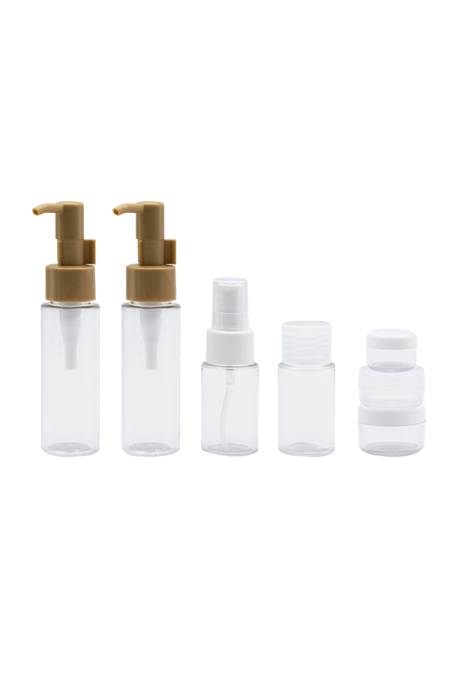 travel set Portable transparent 60ml 35ml PET plastic bottle